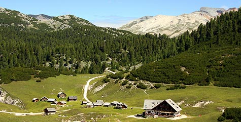 Luftaufnahme von der ST. Vigil Alm im Pustertal